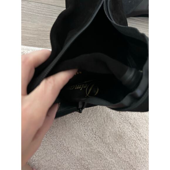 DELMAN Black Suede Flat Boots with Zipper size 5 - Picture 3 of 10